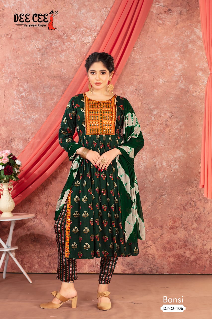 Bansi By Deecee Capsule Printed Naira Cut Kurti With Bottom Dupatta Wholesale Shop In Surat